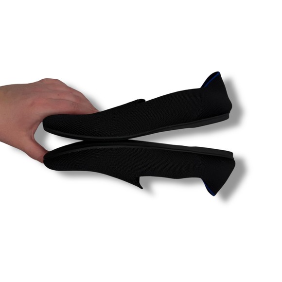 Rothy's The Loafer Flats Women's 8 Black Knit Slip On Sustainable Work Office - Picture 2 of 10